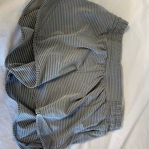 Grey and White stripe Lululemon Shorts